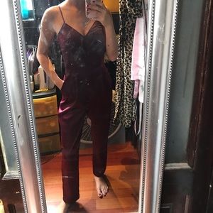 Lulus Burgundy jumpsuit